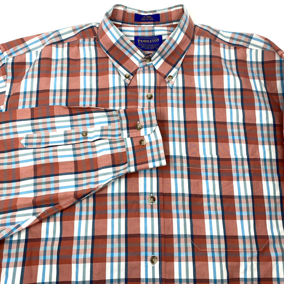 Pendleton Plaid‎ Shirt Mens XL Multi Color Button Down Long Sleeve 100% Cotton - Picture 4 of 8